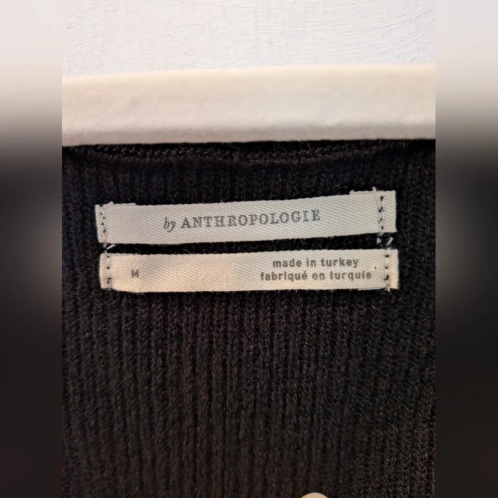 By Anthropologie Black Lace Long Sleeve Sleeve Sweater Top - Size M